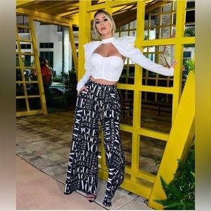 Wide leg women’s vogue pants.